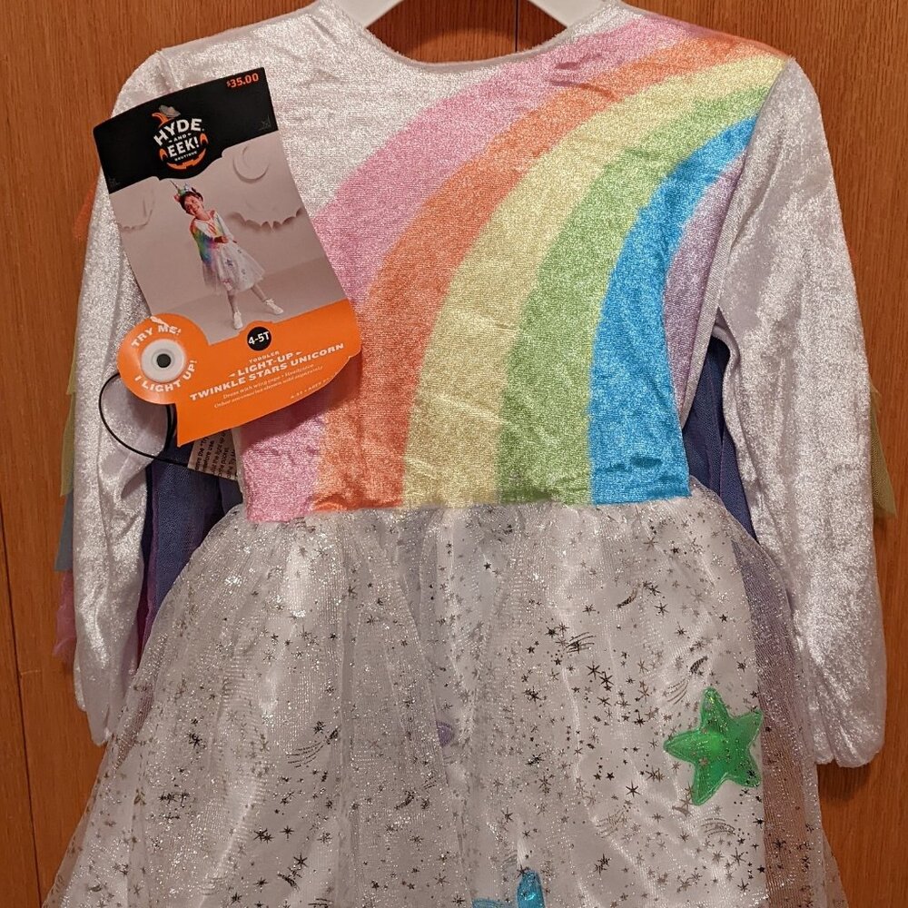 Light-up Unicorn Dress with Attached Wing Cape & Light-up Unicorn HeadBand